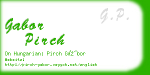 gabor pirch business card